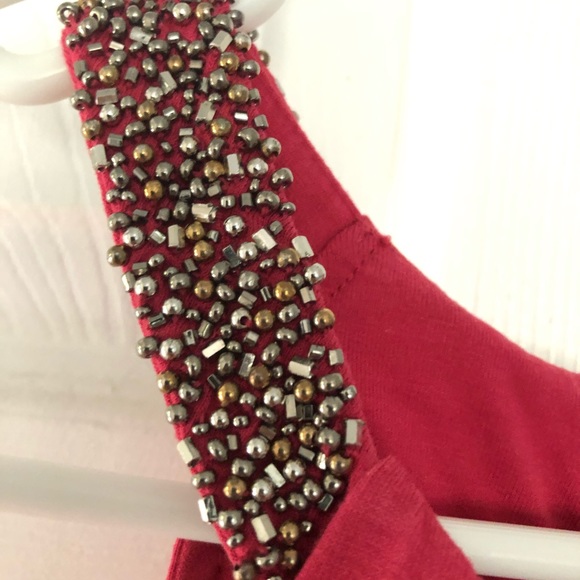 WHBM Salmon beaded halter, ruched sides - Picture 7 of 9